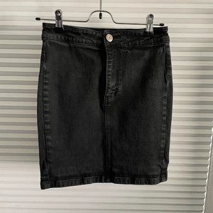 American Eagle Black Denim Mini Skirt